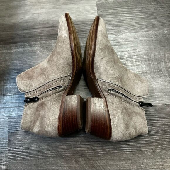 Sam Edelman Petty Ankle Boots Womens Beige Leather Side Zip Booties size 7.5 M - Picture 12 of 13